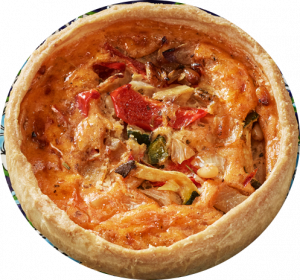Frozen Quiche with vegetable dough : Zucchini & Red Peppers